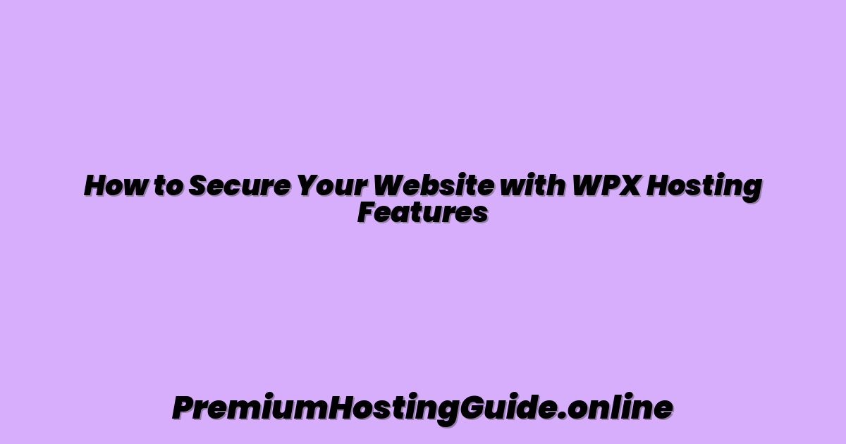 How to Secure Your Website with WPX Hosting Features
