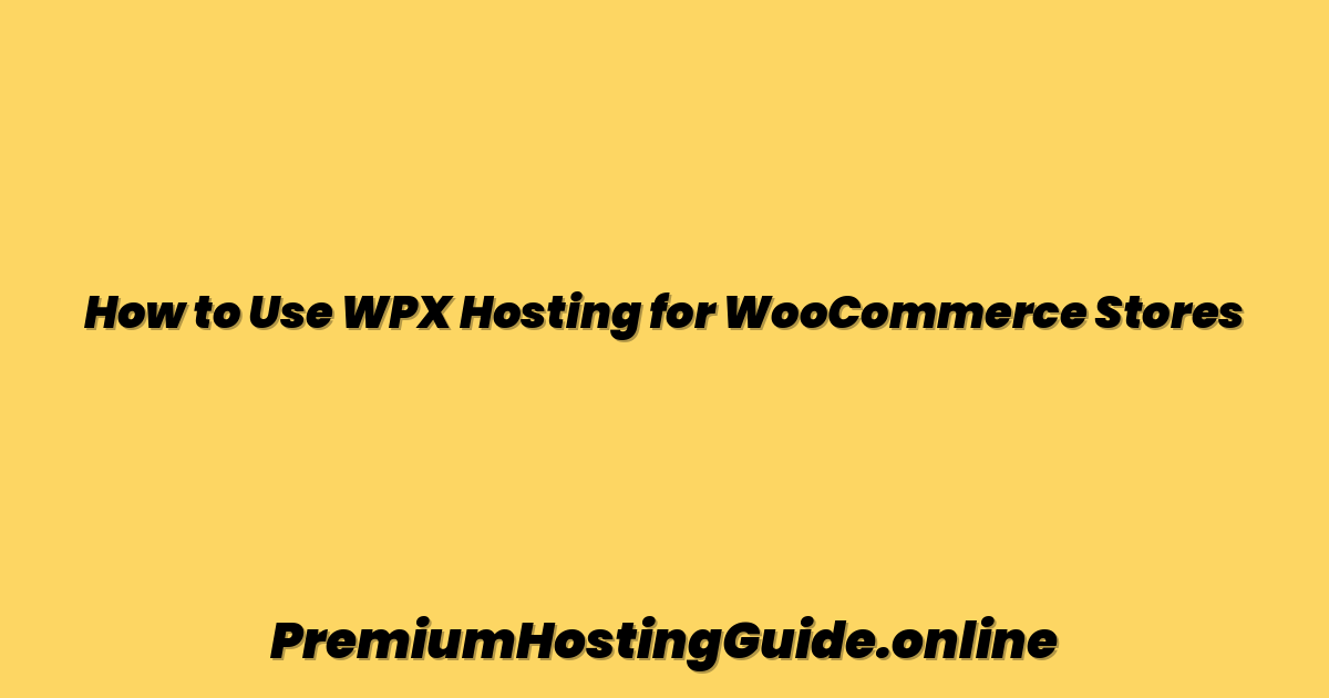 How to Use WPX Hosting for WooCommerce Stores