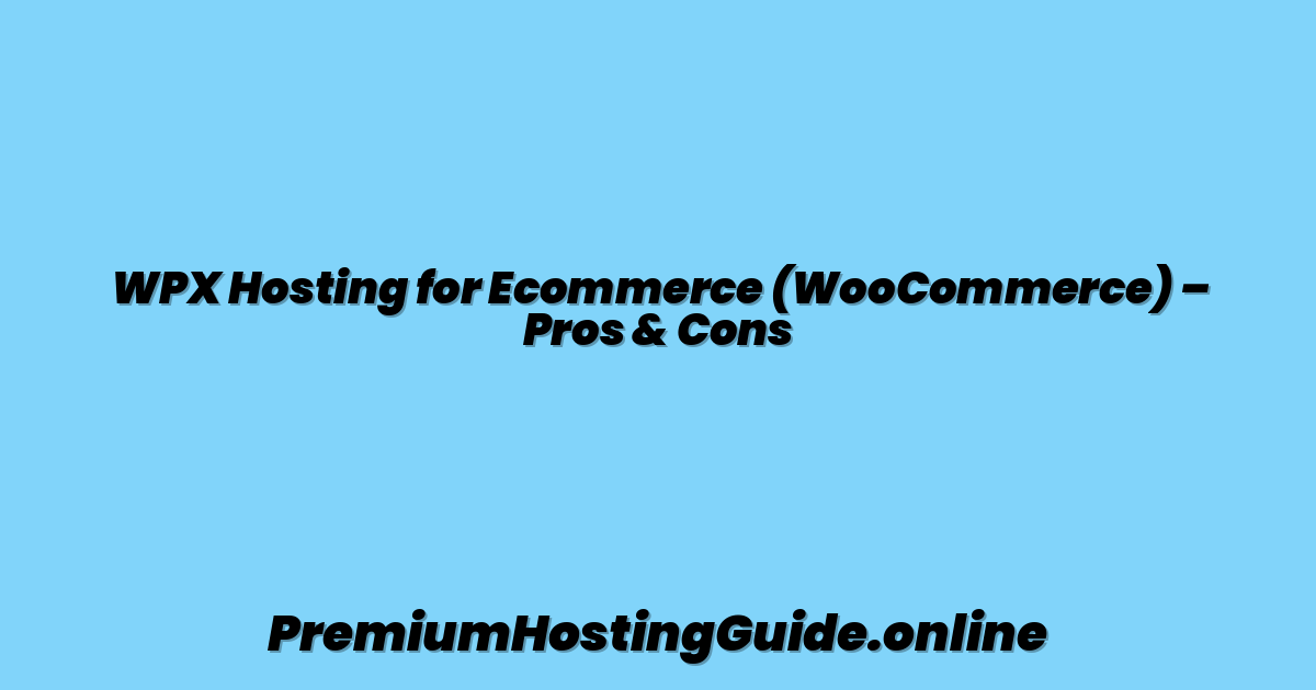 WPX Hosting for Ecommerce (WooCommerce) – Pros & Cons