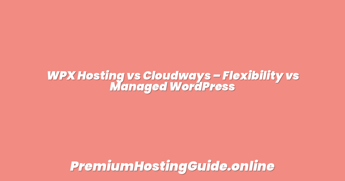 WPX Hosting vs Cloudways – Flexibility vs Managed WordPress