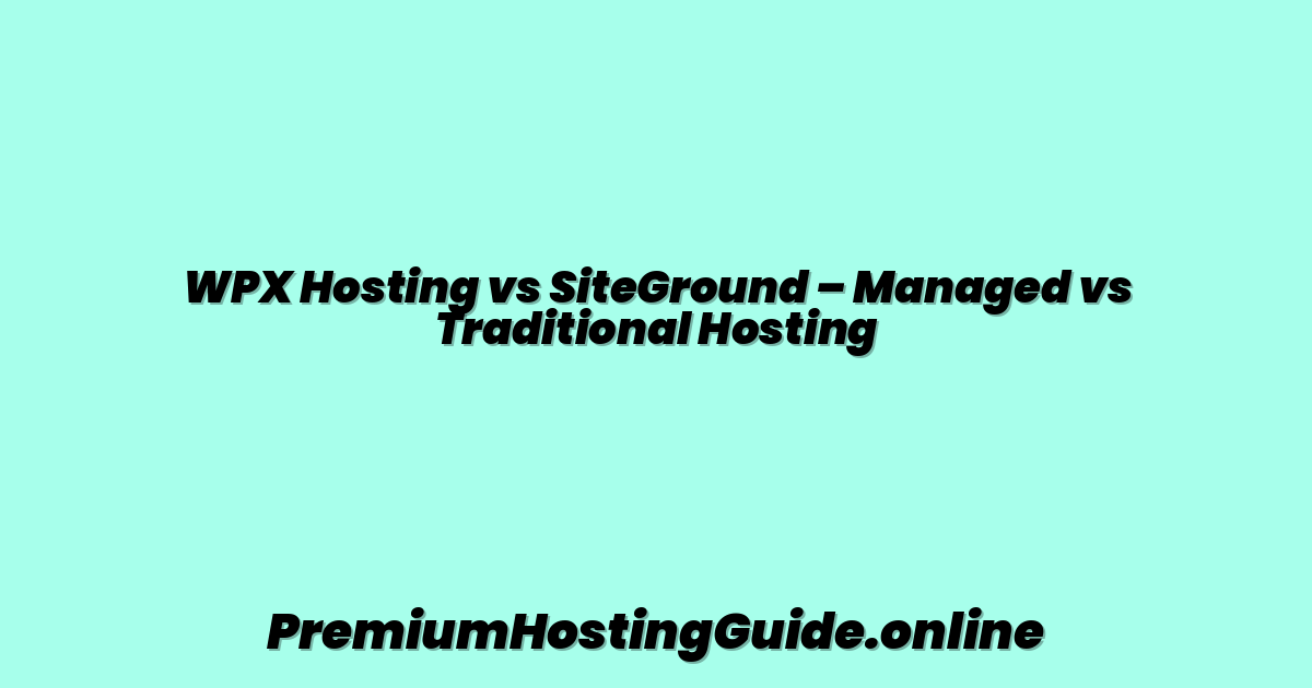WPX Hosting vs SiteGround – Managed vs Traditional Hosting