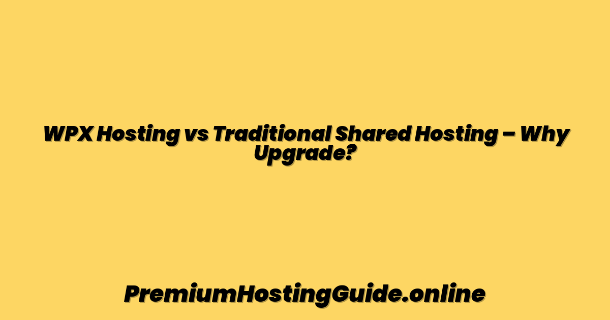 WPX Hosting vs Traditional Shared Hosting – Why Upgrade?
